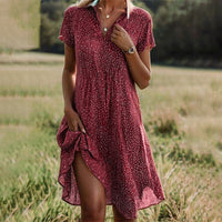 Els | Fließendes Midi-Kleid - Rot