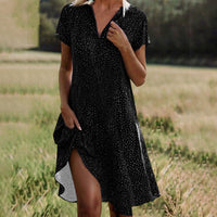 Els | Fließendes Midi-Kleid - Schwarz