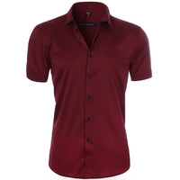 Emil | Herren Kurzarm Poloshirt knitterarm - Dunkelrot