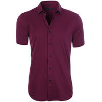 Emil | Herren Kurzarm Poloshirt knitterarm - Dunkelrosa