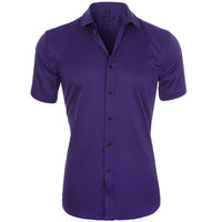 Emil | Herren Kurzarm Poloshirt knitterarm - Violett