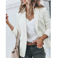 Emilia | Damen Taillierter Langarm Blazer - Weiß