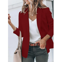 Emilia | Damen Taillierter Langarm Blazer - Burgunder