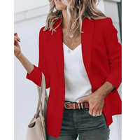 Emilia | Damen Taillierter Langarm Blazer - Rot