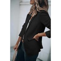 Emilia | Damen Taillierter Langarm Blazer - Schwarz