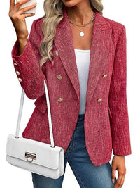 Estrid | Damen Zweireihiger Blazer mit Reverskragen - Rot