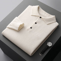 Ethan | Herren Strick Polopullover - Weiß