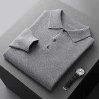 Ethan | Herren Strick Polopullover - Grau