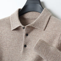 Ethan | Herren Strick Polopullover - Khaki