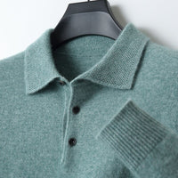 Ethan | Herren Strick Polopullover - Grün