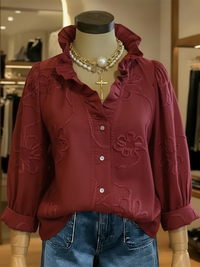 Britta | Komfortable Damen Freizeitbluse elegant - Rot