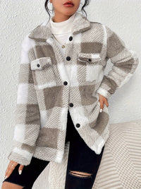 Nora | Kuschelige Karo Fleecejacke für Damen - Khaki