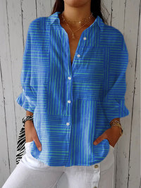 Ensley | Azure Streifenbluse - Blau