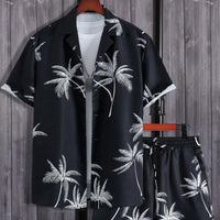 Frank | Herren Tropical Sommerhemd Set - Schwarz