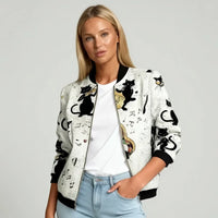 Barbara | Damen Lässiger Bomber Übergangsjacke - Weiß