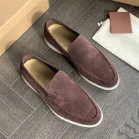 Fabian | Herren geschlossene Loafer flache Sohle - BRAUN