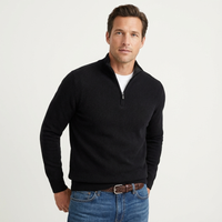 Fabian | Herren Quarter-Zip Pullover mit Stehkragen - Schwarz