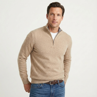 Fabian | Herren Quarter-Zip Pullover mit Stehkragen - Beige
