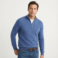 Fabian | Herren Quarter-Zip Pullover mit Stehkragen - Blau