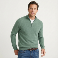 Fabian | Herren Quarter-Zip Pullover mit Stehkragen - Grün