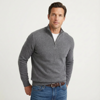Fabian | Herren Quarter-Zip Pullover mit Stehkragen - Grau