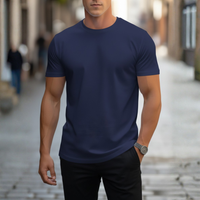 Fabian | Herren Rundhals T-Shirt Slim Fit Kurzarm - Marineblau