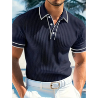 Falk | Herren Poloshirt Mit Struktur Freizeit - Dunkelblau