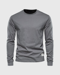 Eric | Herren Casual Slim Fit Langarm T-Shirt - Dunkelgrau