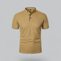 Fionn | Herren Poloshirt mit Stehkragen Kurzarm - Khaki