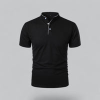 Fionn | Herren Poloshirt mit Stehkragen Kurzarm - Schwarz