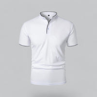 Fionn | Herren Poloshirt mit Stehkragen Kurzarm - Weiß