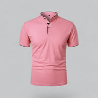 Fionn | Herren Poloshirt mit Stehkragen Kurzarm - Rosa
