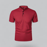 Fionn | Herren Poloshirt mit Stehkragen Kurzarm - Dunkelrot