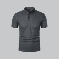 Fionn | Herren Poloshirt mit Stehkragen Kurzarm - Dunkelgrau