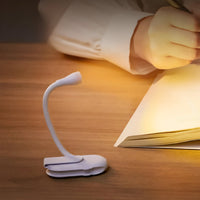 LED Leselampe Tragbar Flexibel Dimmbar - Biegsamer Hals - Weiß