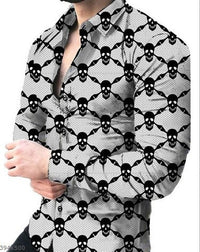 Floriano | Herren Langarm Hemd mit Blumenmuster - Schwarz