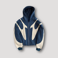Peter | Herren Trendiger Flammen Kapuzenpullover - Blau
