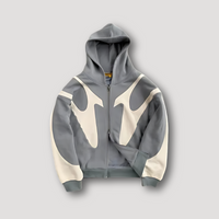 Peter | Herren Trendiger Flammen Kapuzenpullover - Grau