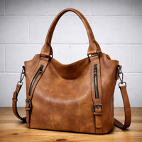Franka | Damen Schultertasche mit Verstellbarem Riemen - Braun