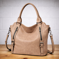 Franka | Damen Schultertasche mit Verstellbarem Riemen - Aprikose