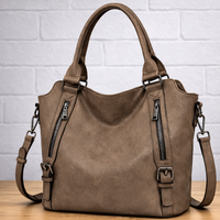 Franka | Damen Schultertasche mit Verstellbarem Riemen - Kaffee