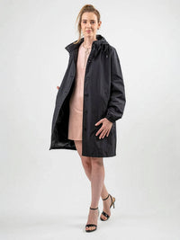 Franziska | Damen Wasserabweisende Windbreaker Regenjacke - Schwarz
