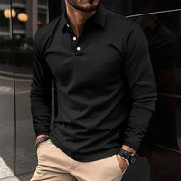 Frederik | Herren Langarm-Poloshirt - Schwarz