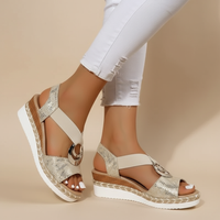 Myla | Elegante Plateausandale für Damen - Gold (Fast ausverkauft)
