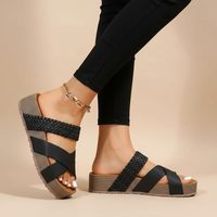Ava | Bequeme orthopädische Sandale für Damen - Schwarz
