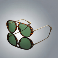 Leon | Elegante Aviator Sonnenbrille im Herrenstil - Grün