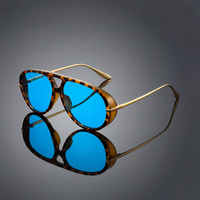 Leon | Elegante Aviator Sonnenbrille im Herrenstil - Blau