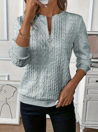 Freya | Weicher Rundhals Strickpullover - Grau