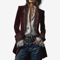 Frieda | Damen Anspruchsvoller Reißverschluss Blazer - Bordeaux
