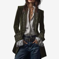 Frieda | Damen Anspruchsvoller Reißverschluss Blazer - Grün